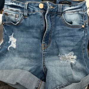 Kendall & Kylie Blue Distressed Denim Shorts